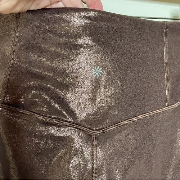 ATHLETA ELATION SHINE TIGHT LEGGING Color  Coffee House Size Large yoga running - Picture 6 of 9